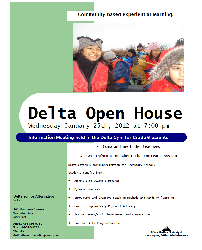 Delta Alternative School Open House @ Delta Senior Alternative School | Toronto | Ontario | Canada